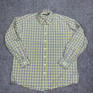 Burberry London Shirt Mens L Green Plaid Button Up Causal Business Preppy